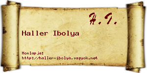 Haller Ibolya névjegykártya